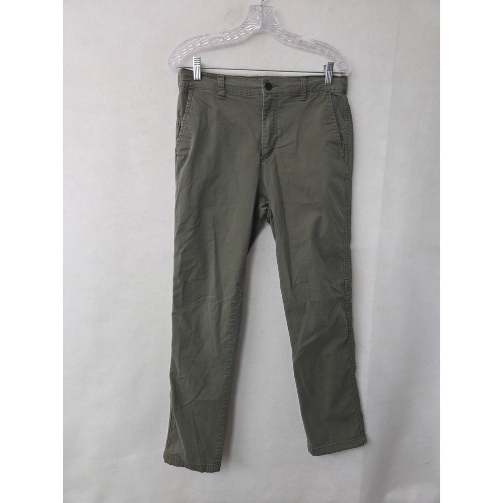 A-Frame Chino Pants Mens 32x30 Olive‎ Green Slim Straight Elastic Back Stretch
